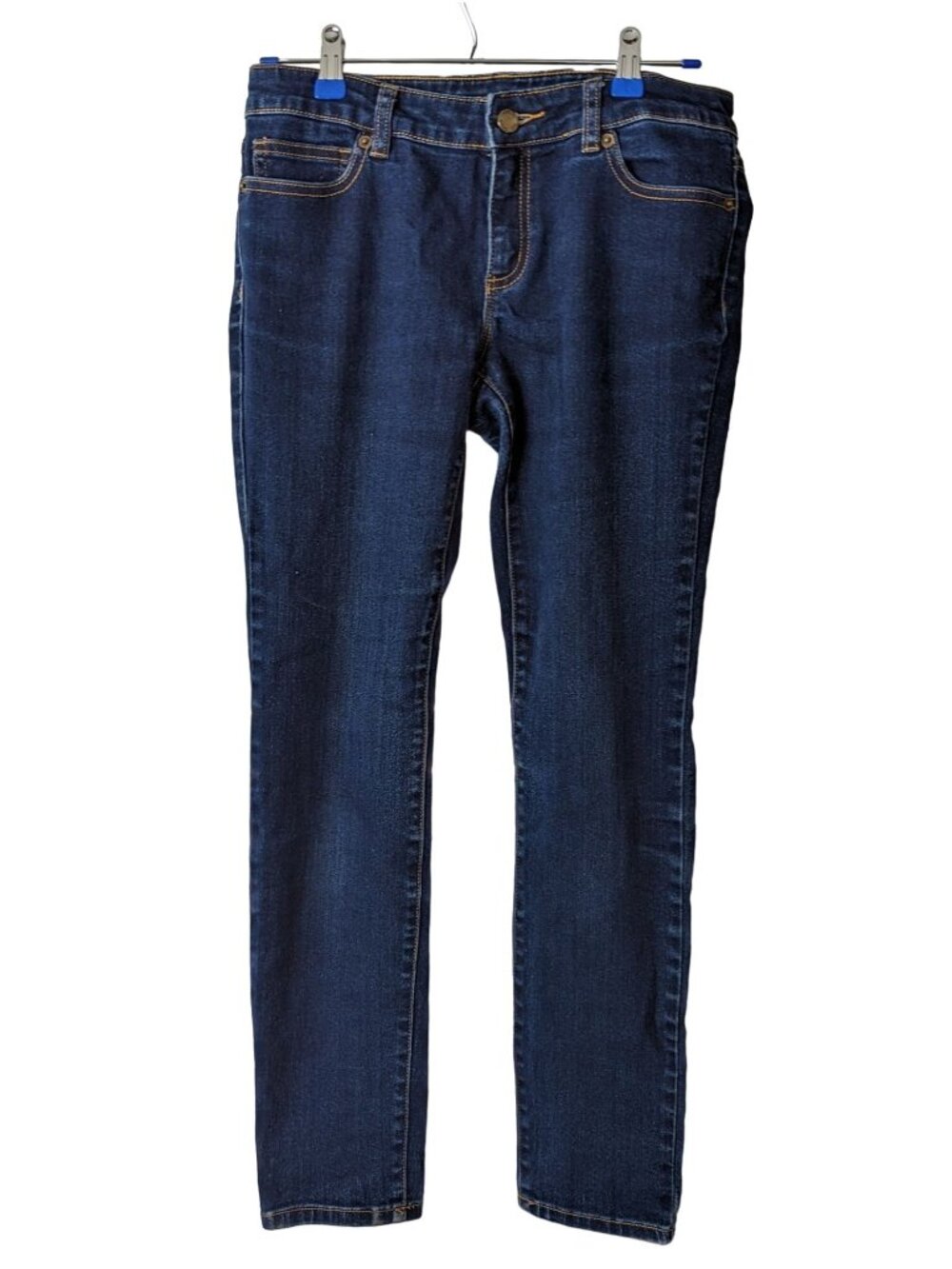 Michael Kors Womens Skinny Dark Wash Jeans Size 2 Classic Denim Style With Gold-